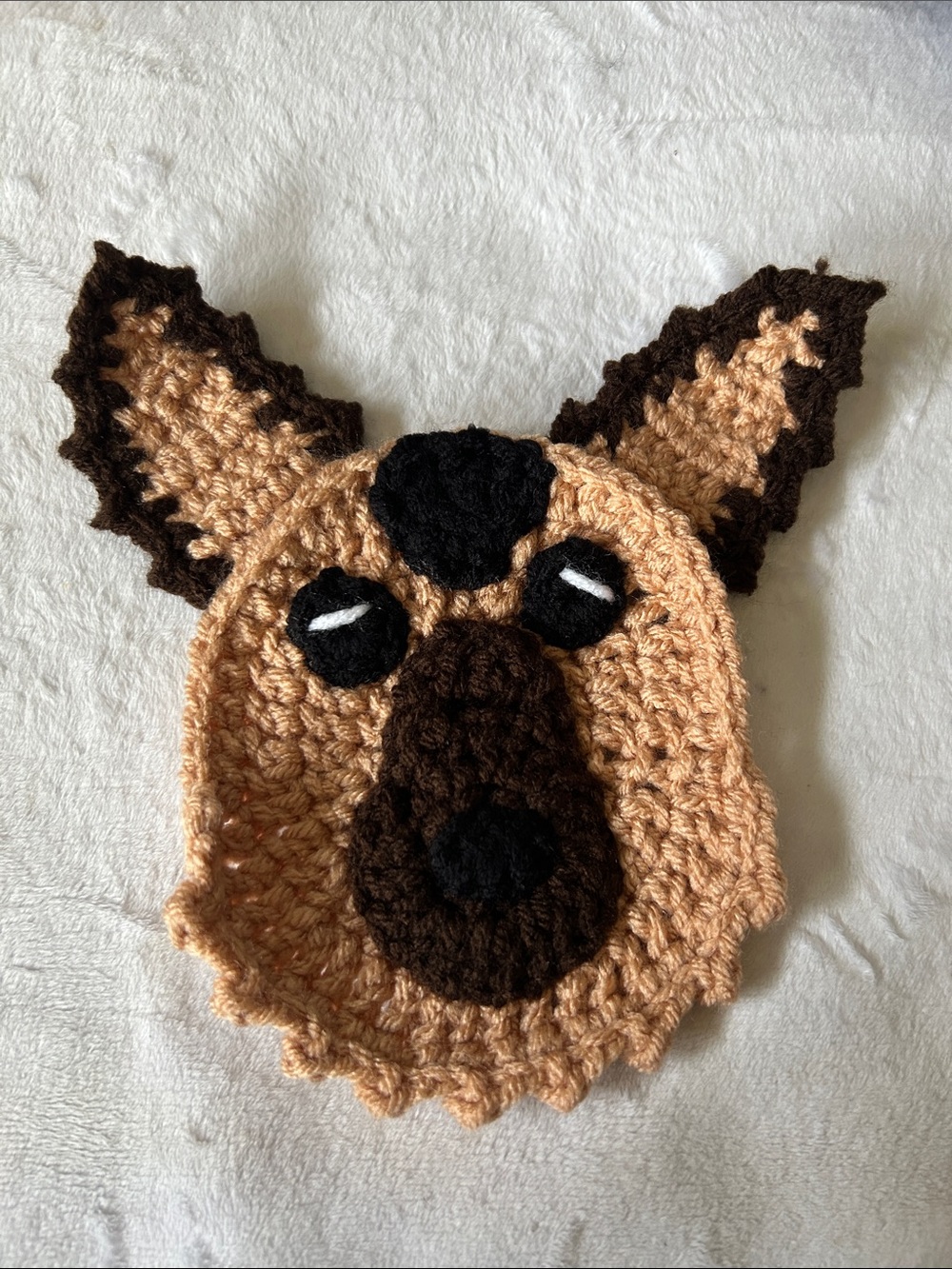 1 Handmade Crochet German Shepherd appliqué